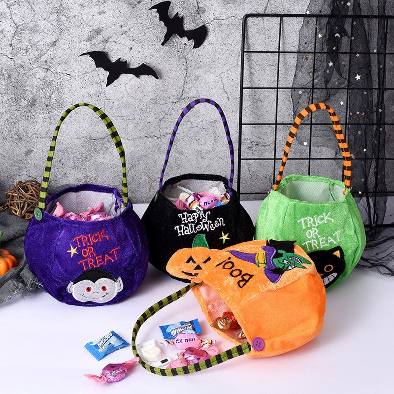 OutinBrew™ Halloween Pumpkin Candy Bag  Trick-or-Treat Tote for Kids