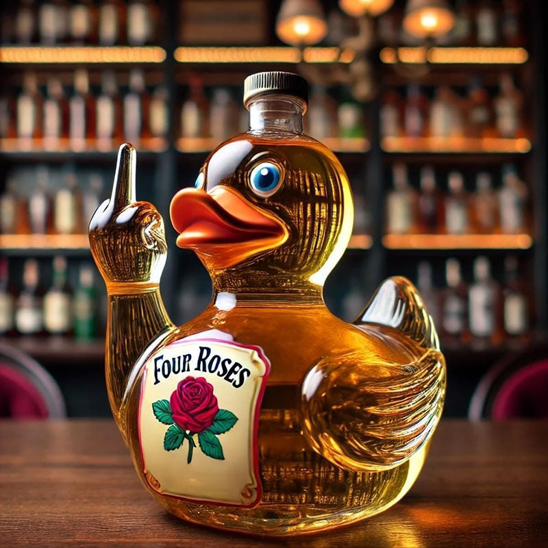 OutinBrew™ Middle Finger Duck Whiskey Bottle Funny Bar Decoration