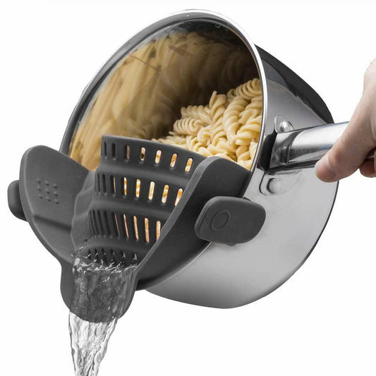OutinBrew™ Silicone Pasta Filter  Clip-On Pot Edge Strainer