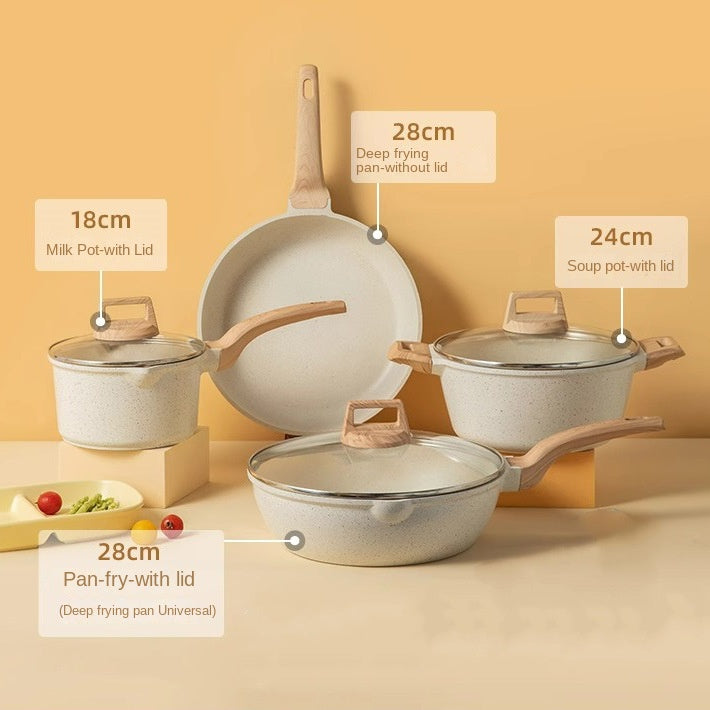 OutinBrew™ Medical Stone Non-Stick Pot Set Granite Marble Cookware Collection