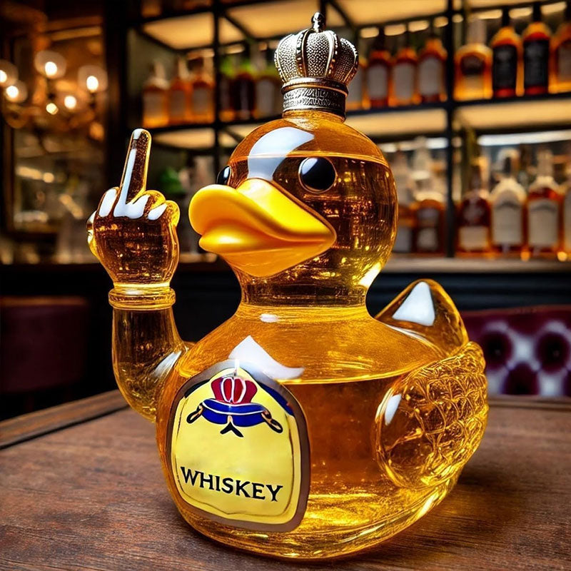 OutinBrew™ Middle Finger Duck Whiskey Bottle Funny Bar Decoration