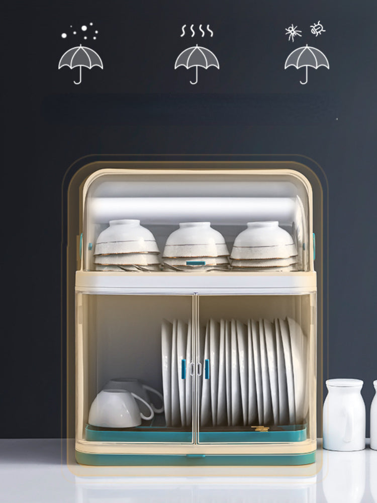 OutinBrew™ Double-Layer Kitchen Bowl Rack Dustproof Storage Organizer