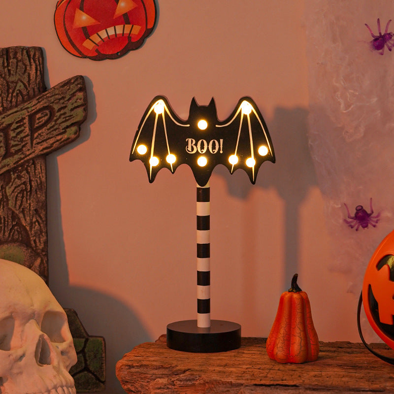 OutinBrew™ LED Halloween Wooden Light Pumpkin Ghost Skull Lamp