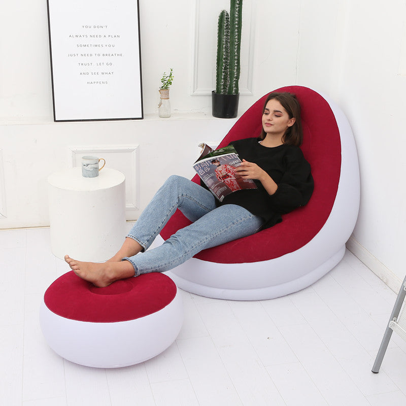 OutinBrew™ Inflatable Lazy Sofa Air Mattress with Leg Stool