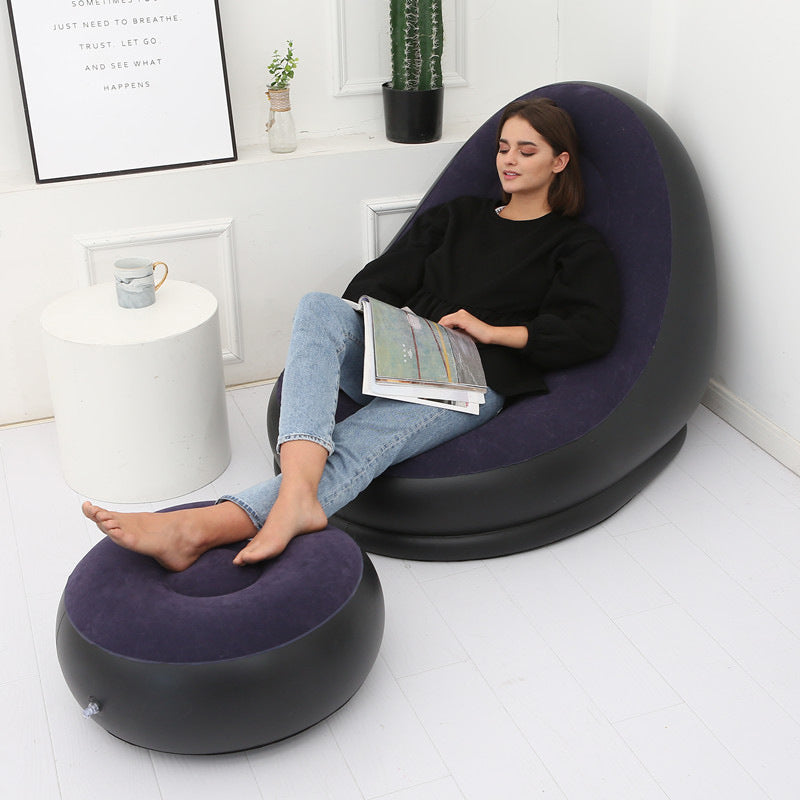 OutinBrew™ Inflatable Lazy Sofa Air Mattress with Leg Stool