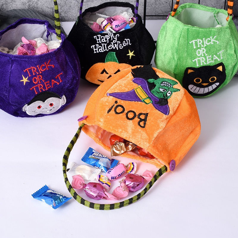 OutinBrew™ Halloween Pumpkin Candy Bag  Trick-or-Treat Tote for Kids