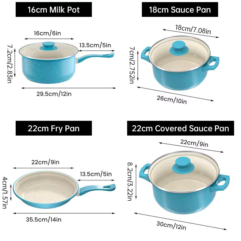 OutinBrew™ 13-Piece Non-Stick Cookware Set Premium Frying Pans.