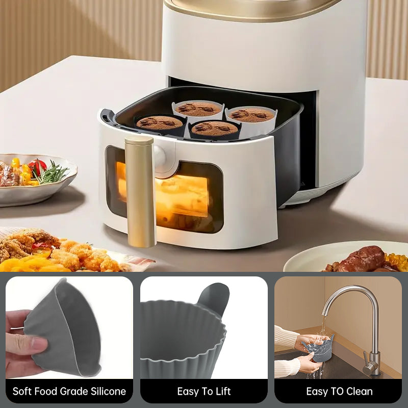 OutinBrew™ Silicone Air Fryer Liners & Baking Cups  Non-Stick Kitchen Tools