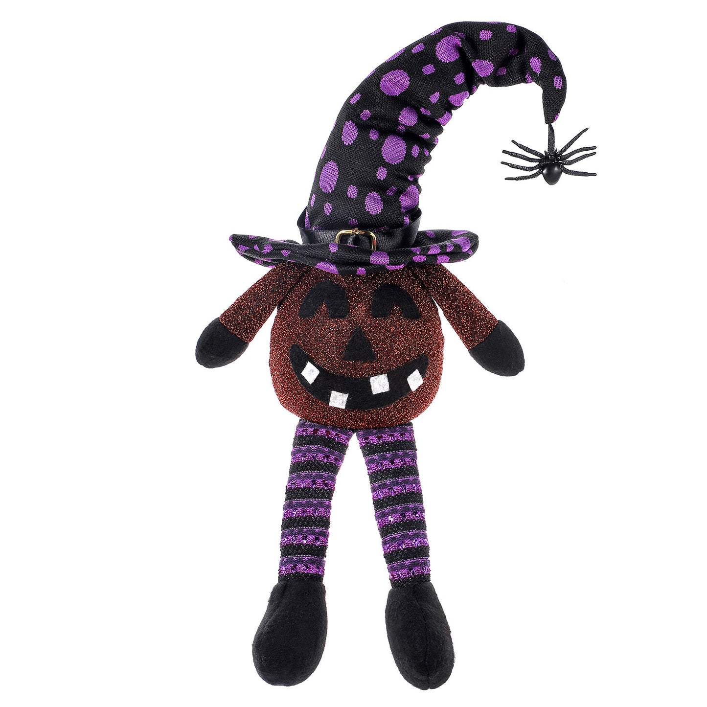 OutinBrew™ Halloween Wizard Hat Pumpkin  Glowing Spider Doll Decor