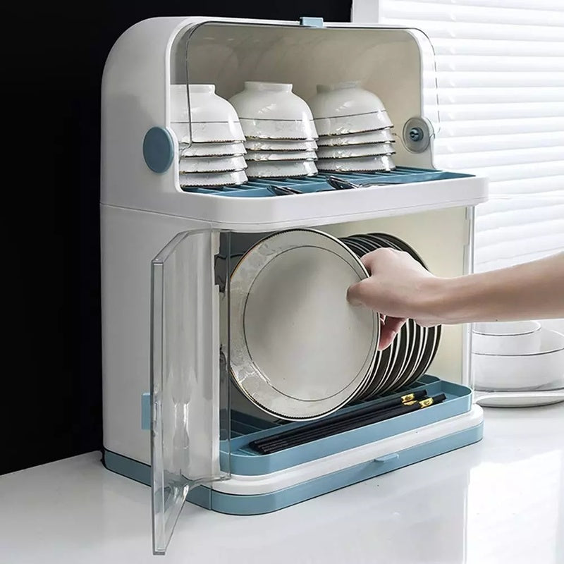 OutinBrew™ Double-Layer Kitchen Bowl Rack Dustproof Storage Organizer