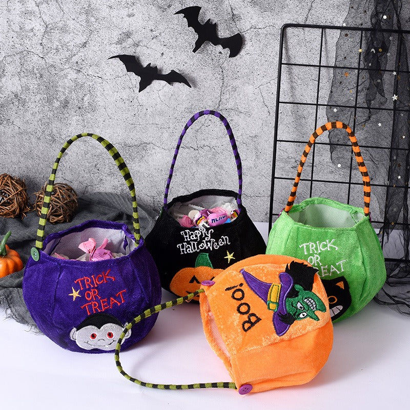 OutinBrew™ Halloween Pumpkin Candy Bag  Trick-or-Treat Tote for Kids