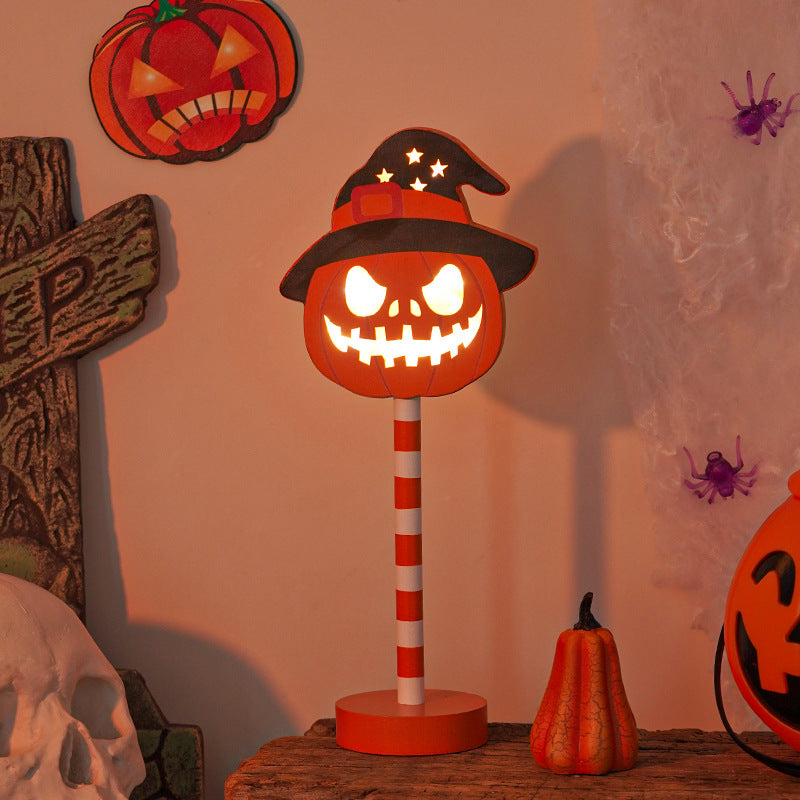OutinBrew™ LED Halloween Wooden Light Pumpkin Ghost Skull Lamp