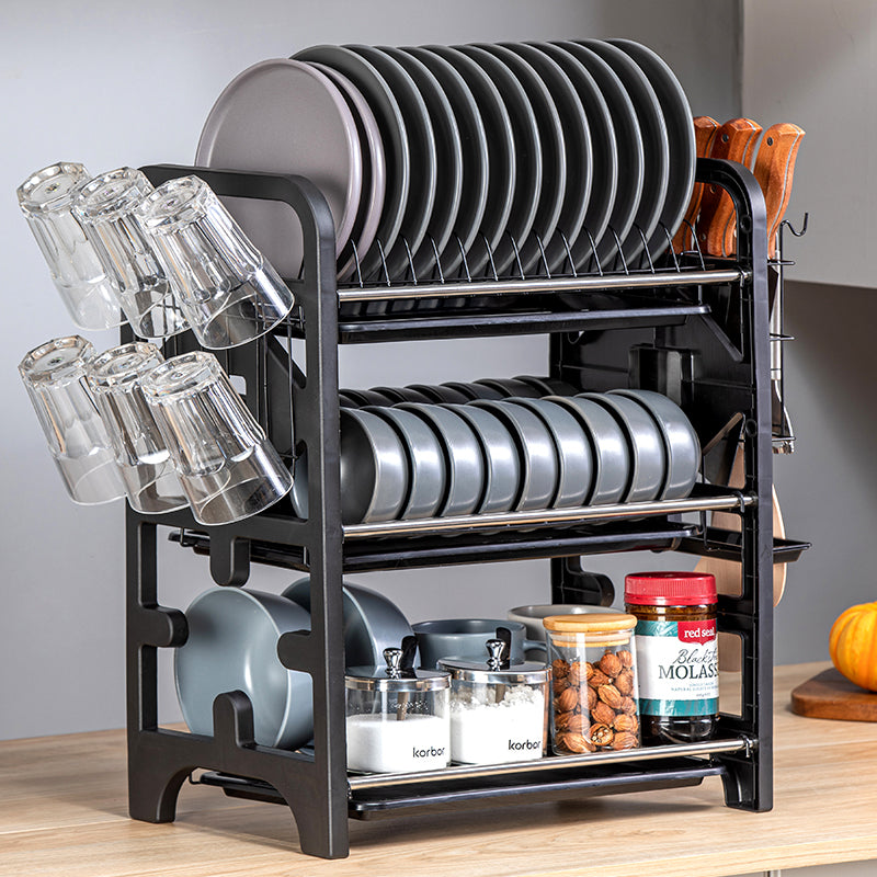 OutinBrew™ 2-Layer Stainless Steel Dish Rack Kitchen Drain Storage Organizer