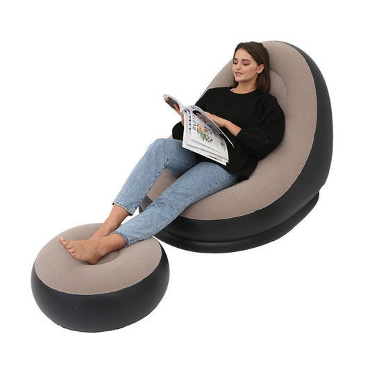OutinBrew™ Inflatable Lazy Sofa Air Mattress with Leg Stool