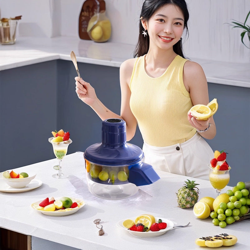 Automatic grape peeler removing skin from grapes using smart rotating blade – OutinBrew™ kitchen tool.”