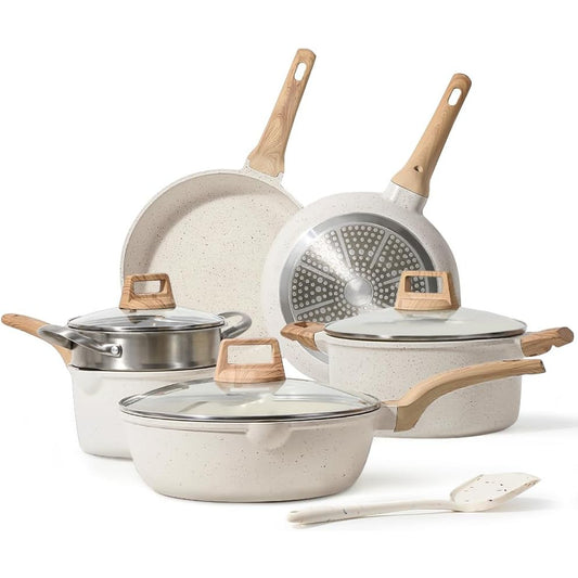 OutinBrew™ Medical Stone Non-Stick Pot Set Granite Marble Cookware Collection
