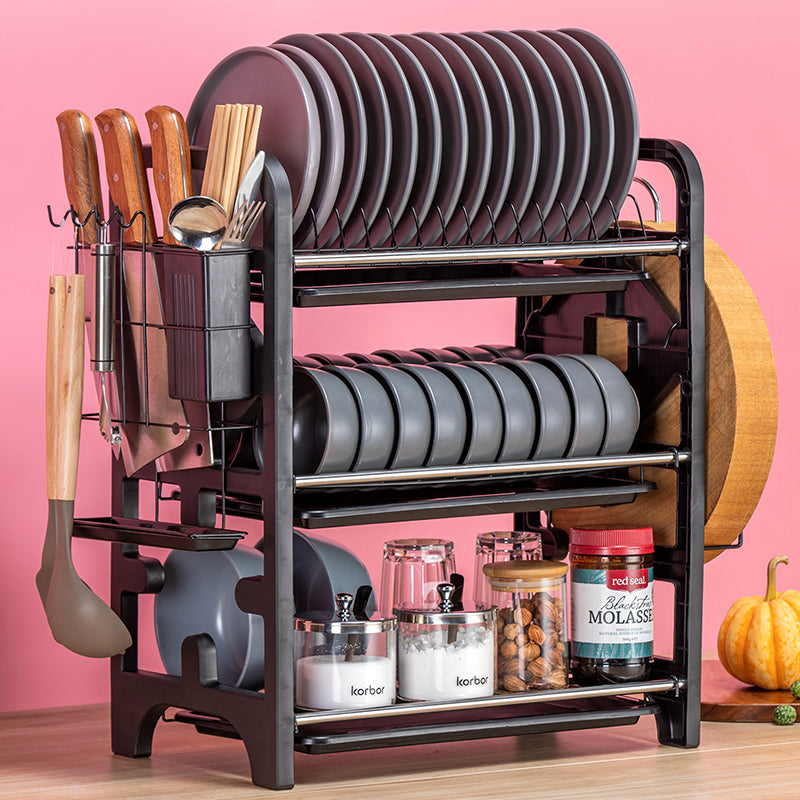 OutinBrew™ 2-Layer Stainless Steel Dish Rack Kitchen Drain Storage Organizer