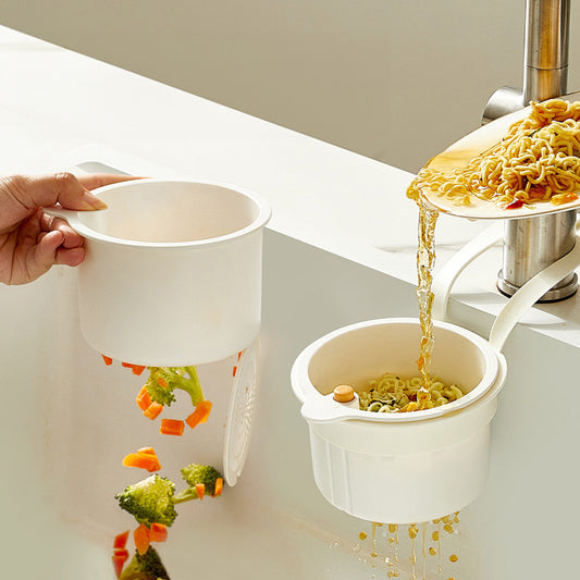 Adjustable hanging sink basket filtering food waste and draining water – OutinBrew™ kitchen tool
