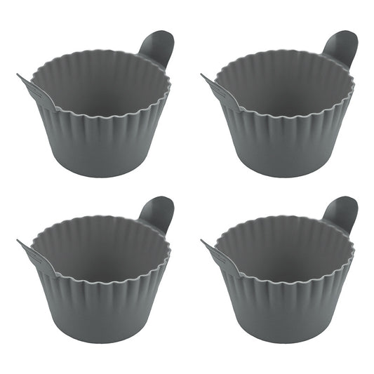 OutinBrew™ silicone air fryer liners inside air fryer basket with cooked food