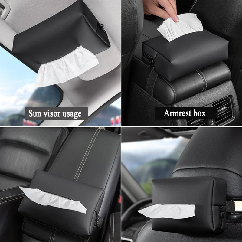 OutinBrew™ Car Tissue Box Sun Visor & Seat-Back Hanging Dispenser