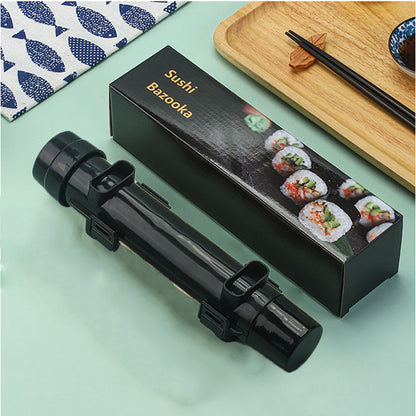 Black sushi making tool with its Sushi Bazooka packaging box