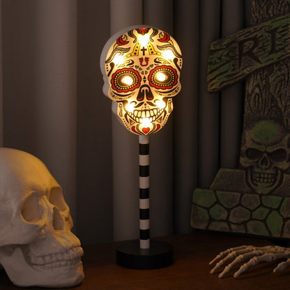 OutinBrew™ LED Halloween Wooden Light Pumpkin Ghost Skull Lamp