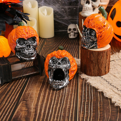 OutinBrew™ Halloween Skull Resin Ornament  Pumpkin Hat Decoration