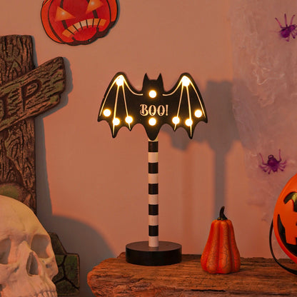 OutinBrew™ LED Halloween Wooden Light Pumpkin Ghost Skull Lamp