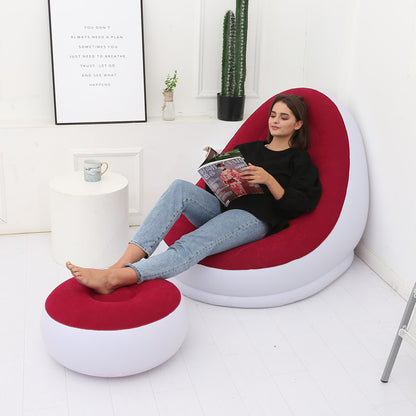 OutinBrew™ Inflatable Lazy Sofa Air Mattress with Leg Stool