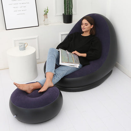 OutinBrew™ Inflatable Lazy Sofa Air Mattress with Leg Stool