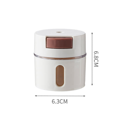 Single seasoning canister shown with dimensions labeled 6.8 cm tall and 6.3 cm wide