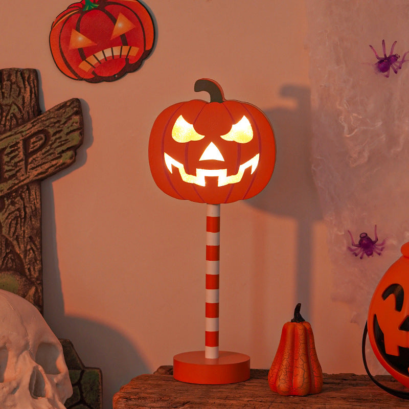 OutinBrew™ LED Halloween Wooden Light Pumpkin Ghost Skull Lamp