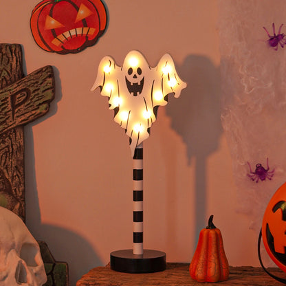OutinBrew™ LED Halloween Wooden Light Pumpkin Ghost Skull Lamp