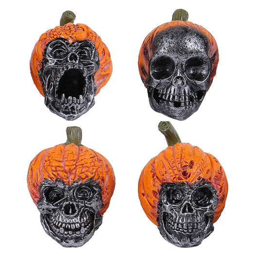 OutinBrew™ Halloween Skull Resin Ornament  Pumpkin Hat Decoration