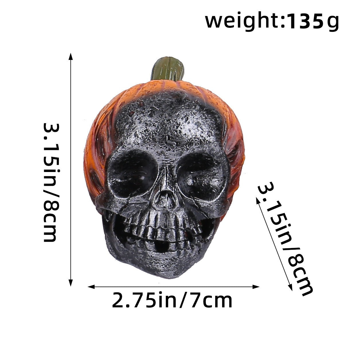OutinBrew™ Halloween Skull Resin Ornament  Pumpkin Hat Decoration