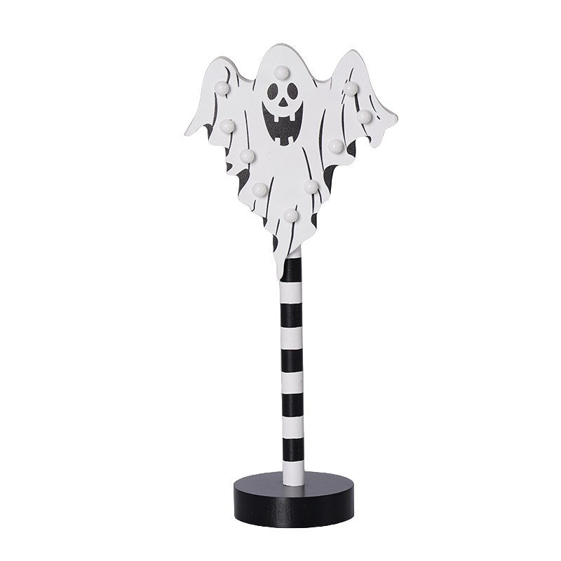 OutinBrew™ LED Halloween Wooden Light Pumpkin Ghost Skull Lamp