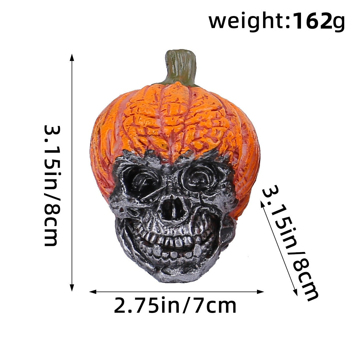 OutinBrew™ Halloween Skull Resin Ornament  Pumpkin Hat Decoration
