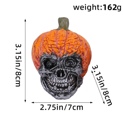 OutinBrew™ Halloween Skull Resin Ornament  Pumpkin Hat Decoration