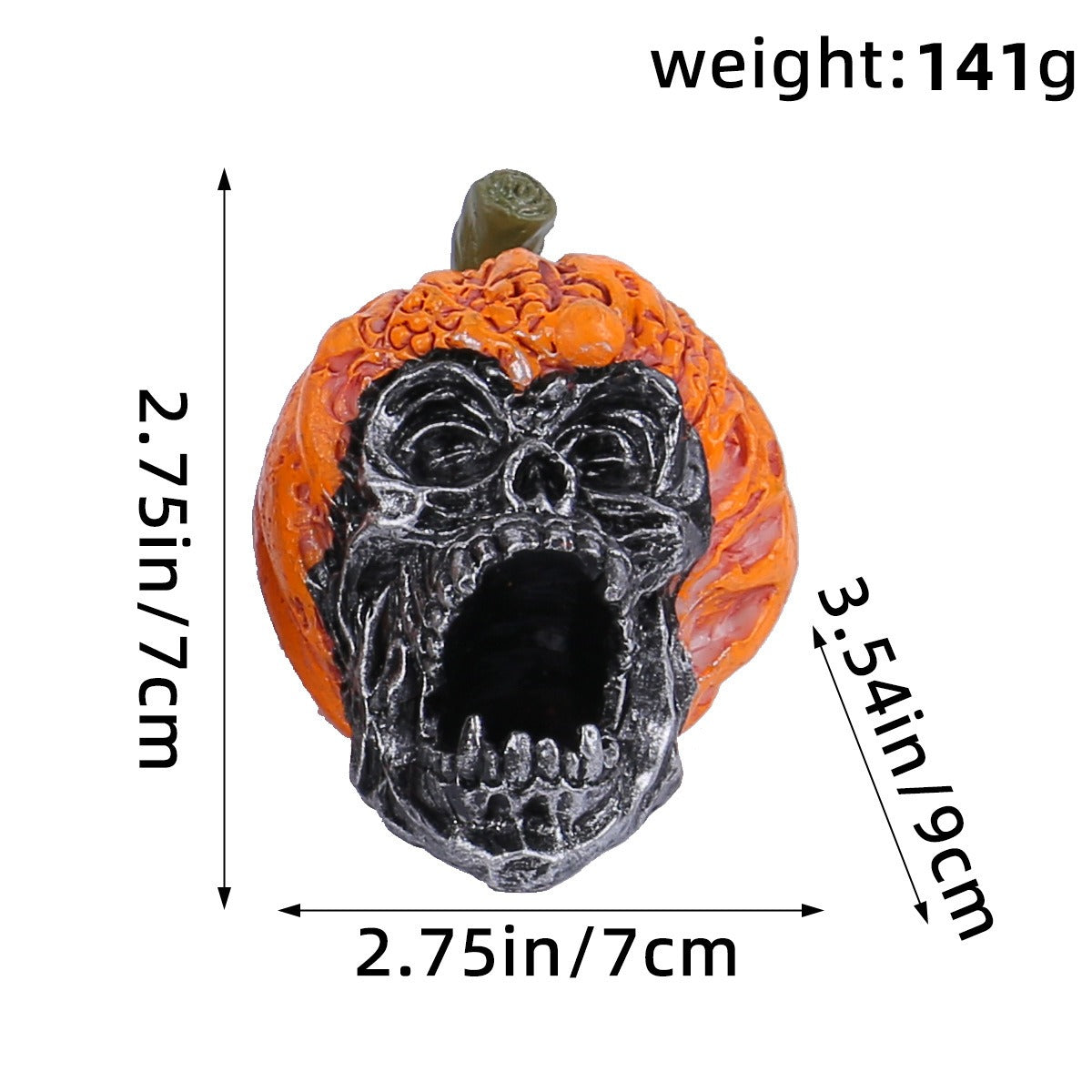 OutinBrew™ Halloween Skull Resin Ornament  Pumpkin Hat Decoration