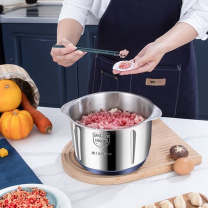 OutinBrew™ 5L electric food processor slicing and mixing vegetables in large stainless container