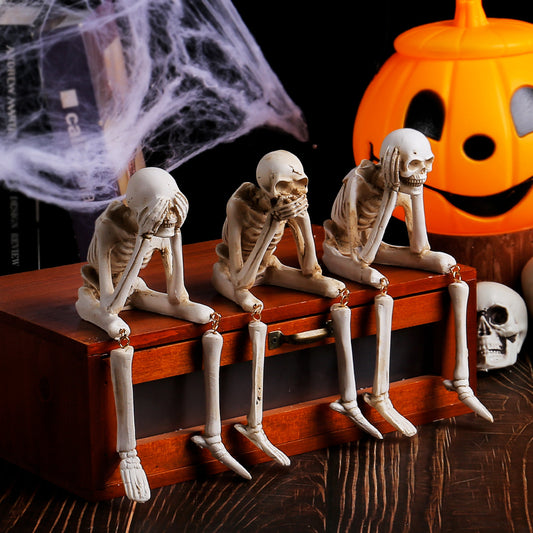 OutinBrew™ Halloween Skeleton Resin Set  No Evil Skeleton Ornaments