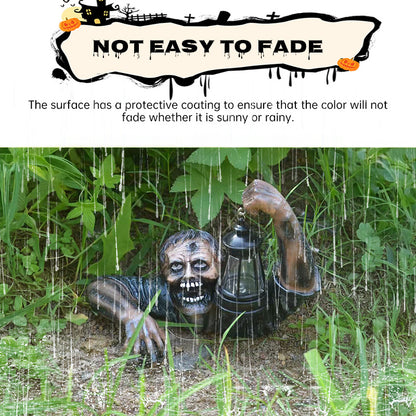 OutinBrew™ Halloween Zombie Crawl  LED Horror Lantern Statue