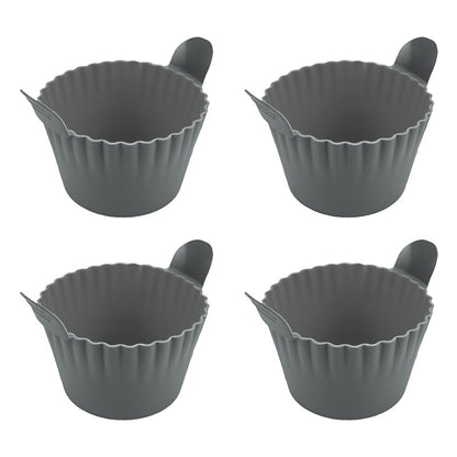 OutinBrew™ silicone air fryer liners inside air fryer basket with cooked food