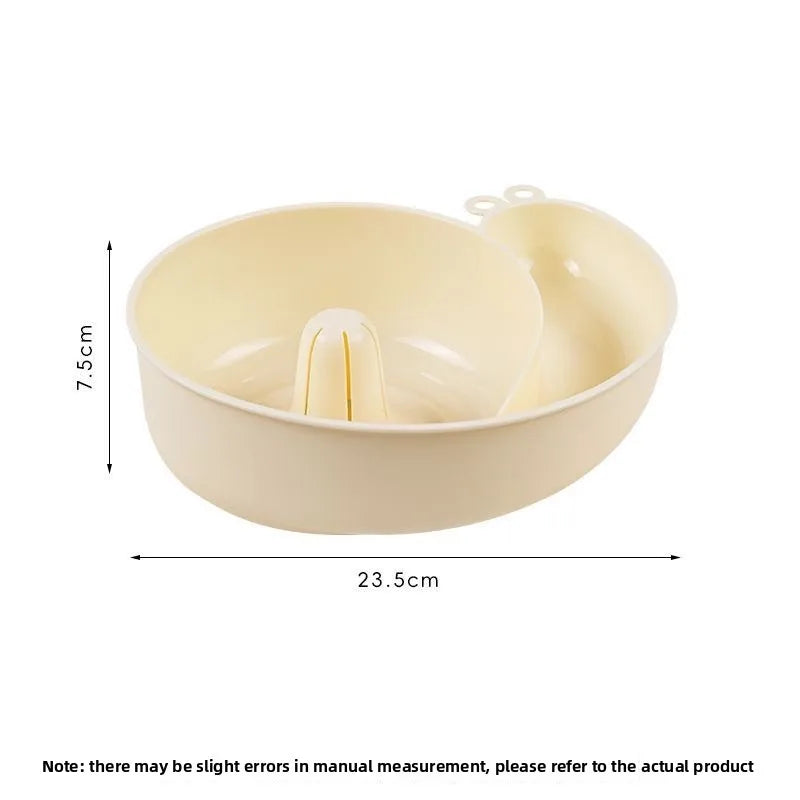 Cream basket shown from above with dimensions labeled 23.5 cm long and 7.5 cm tall