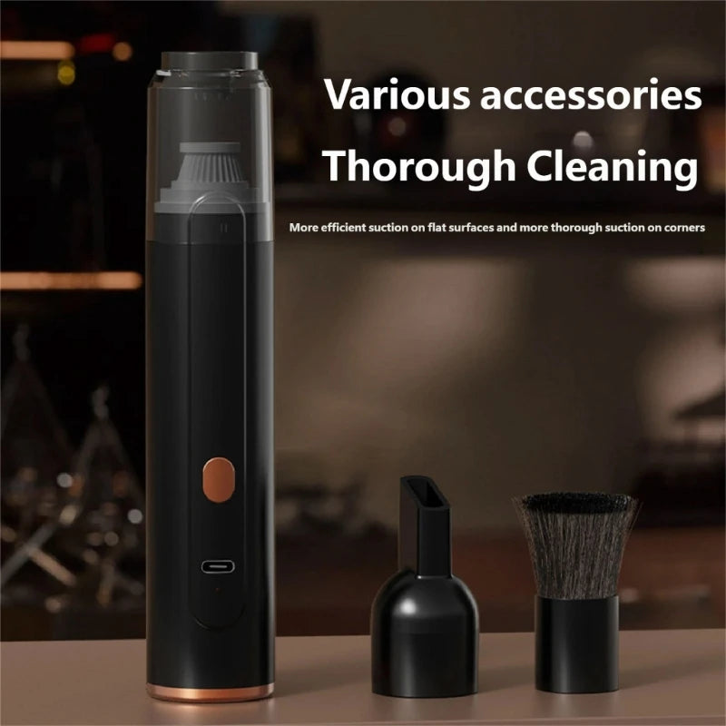 Coffee grinder cleaner on a table with its nozzle and brush attachments removed