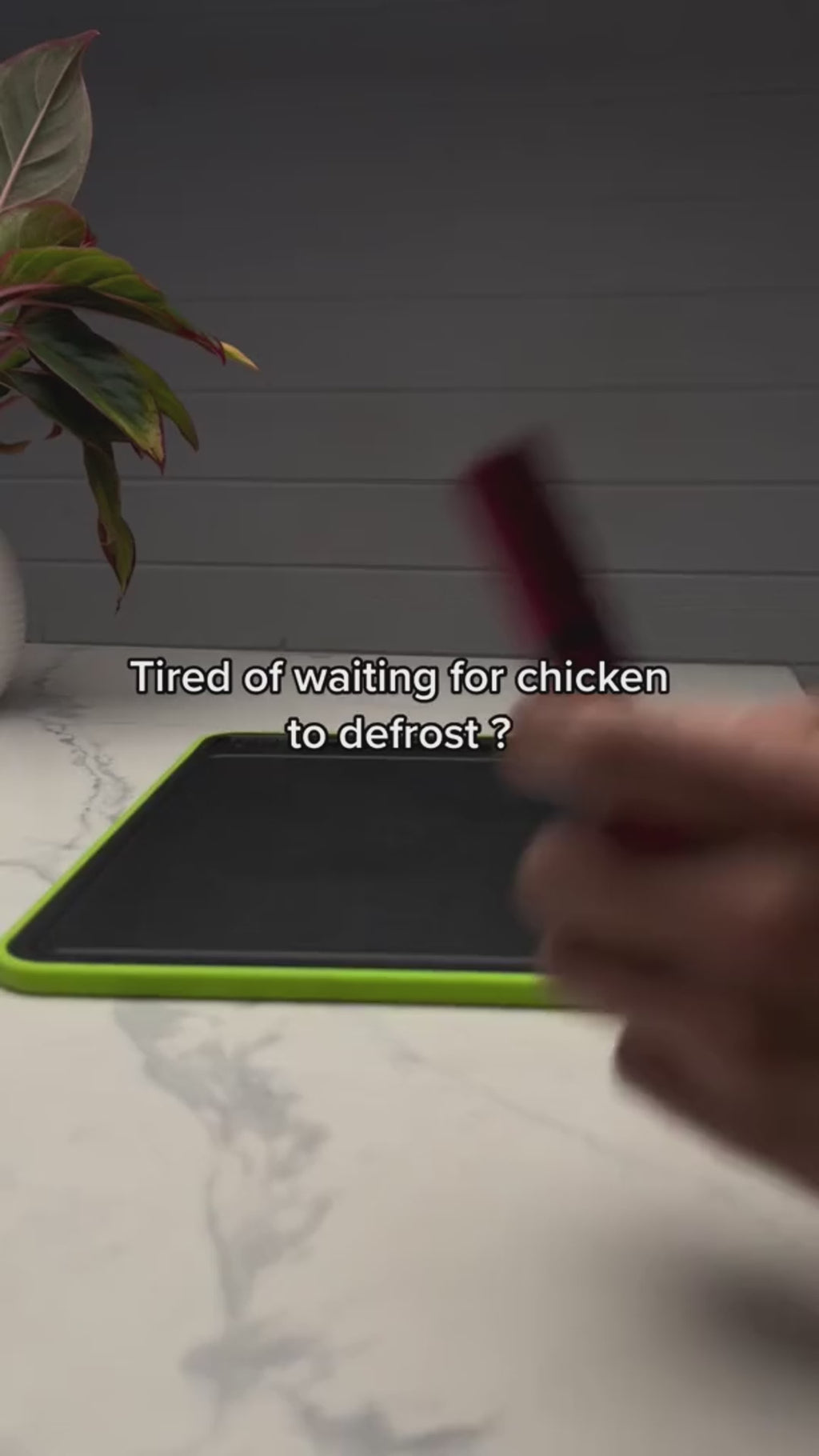 Defrosting Cutting Board demo - defrosting chicken on the defrost tray side